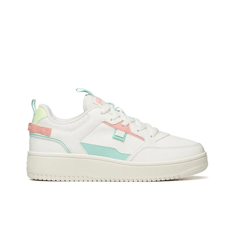 Anta Life Collection Low Top Skateboard Shoes Women's White Green Pink-1