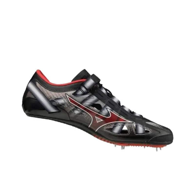 Mizuno Slip Resistant And Abrasion Resistant Functionality Black Red Track And Field Shoes Unisex Low Top-1