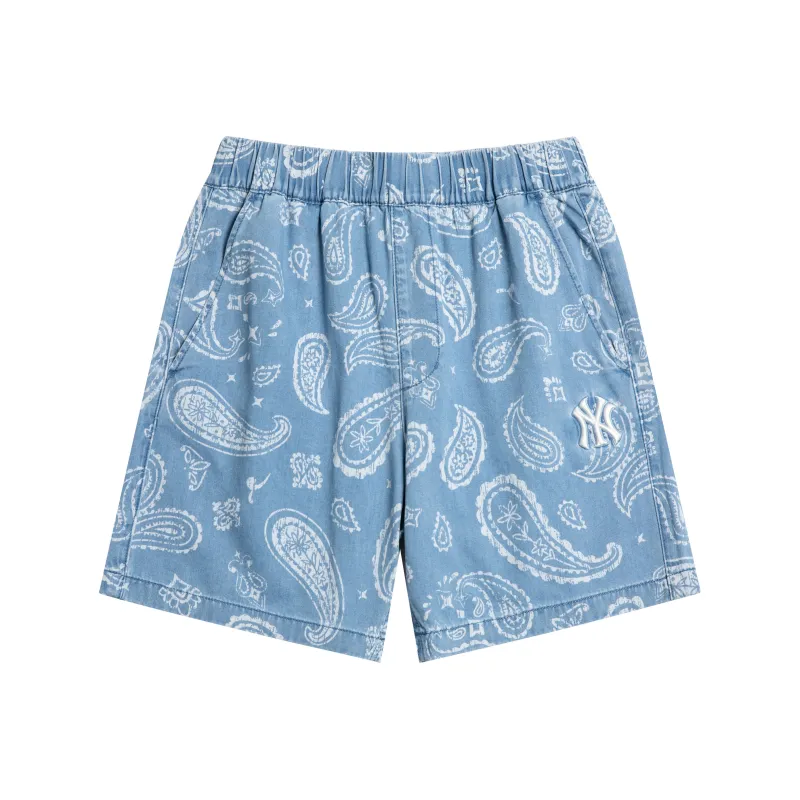MLB New York Yankees Casual Shorts Men Light Blue-0