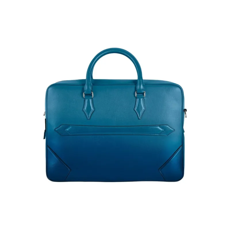 MONTBLANC Meisterstuck Grain Cow Leather Handbag Briefcase Men's Ink Smoky Blue-2
