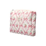 Bowknot Red Small Floral Storage Makeup Bag