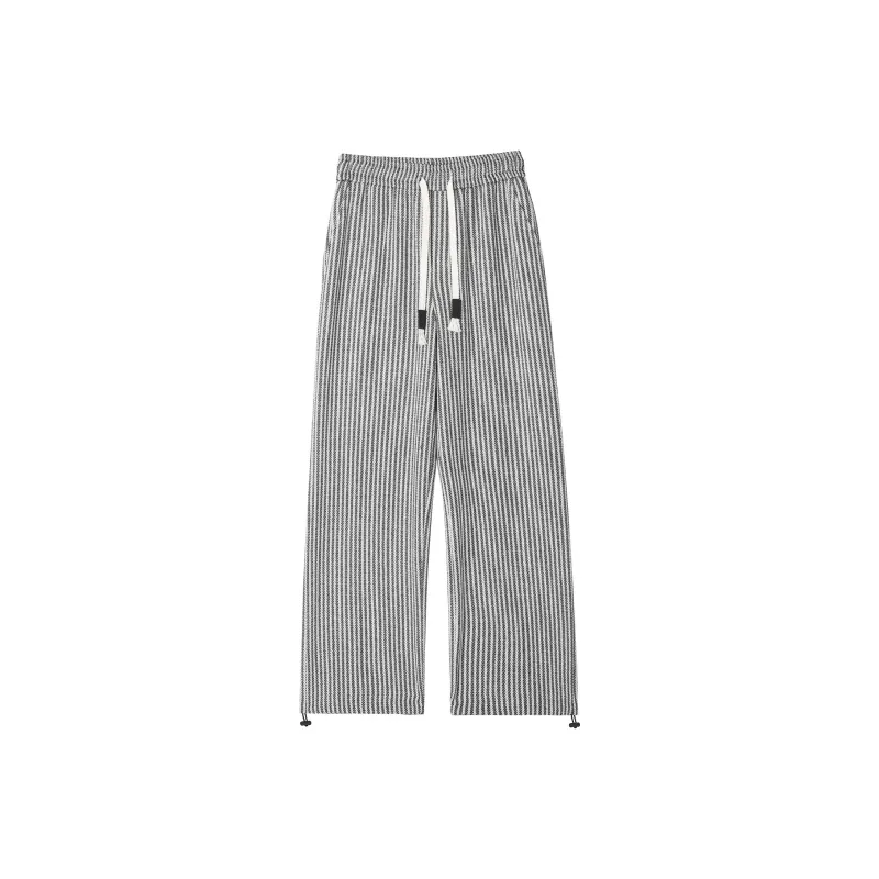 Mimx Homme Casual Pants Unisex Black White Stripes-0