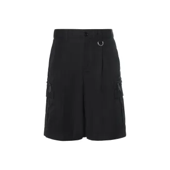Burberry D Ring Detail Cotton Gabardine Cargo Shorts