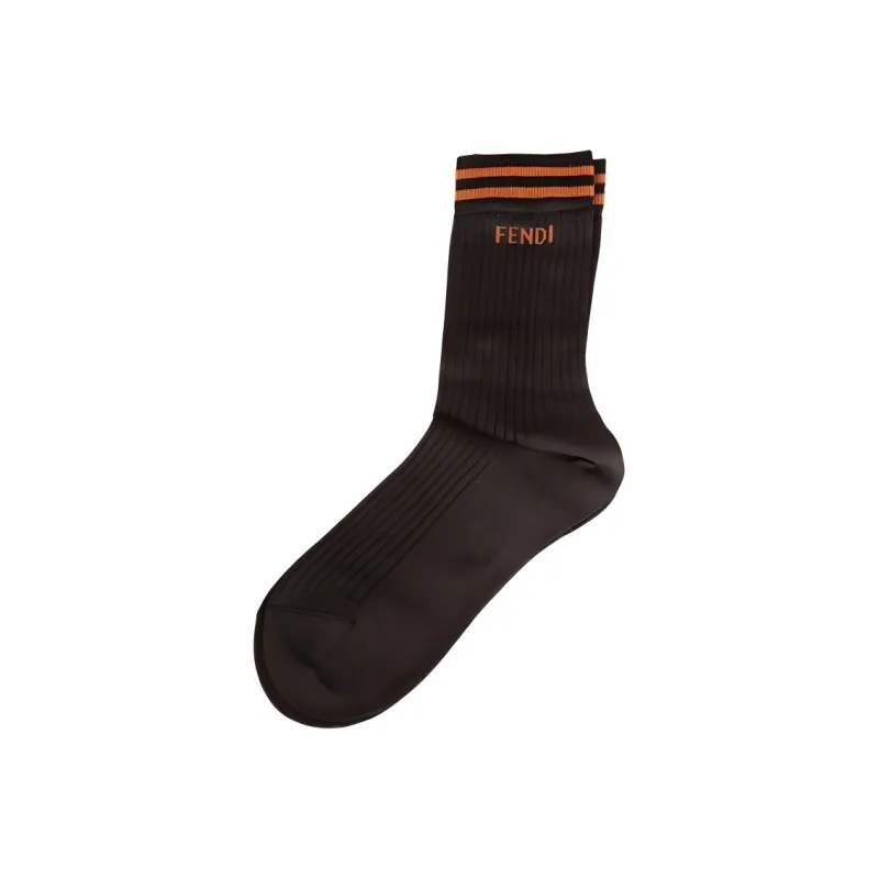 FENDI Mid Calf Socks Women's 1 Pack Black-0