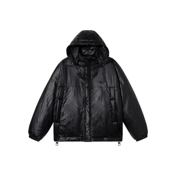 PSO Brand Puffer Jacket Unisex Black