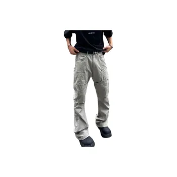 IJRJ Casual Pants Unisex White Gray