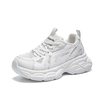 La Chapelle Anti Slip Wear Resistant Low Top Chunky Sneakers Women's White