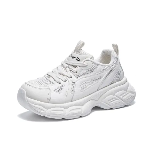 La Chapelle Anti Slip Wear Resistant Low Top Chunky Sneakers Women's White