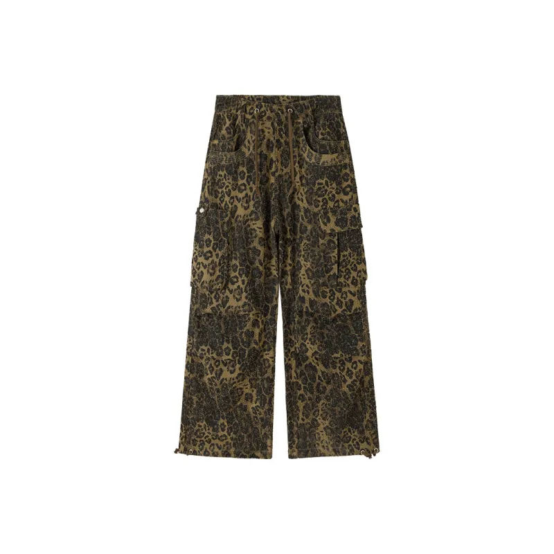 CONP SS24 Casual Pants Unisex Leopard Print Multicolor-0