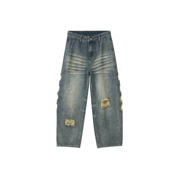ZENGZHI Jeans Unisex Blue