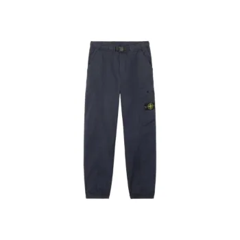 STONE ISLAND Logo Patch Tapered Leg Trousers