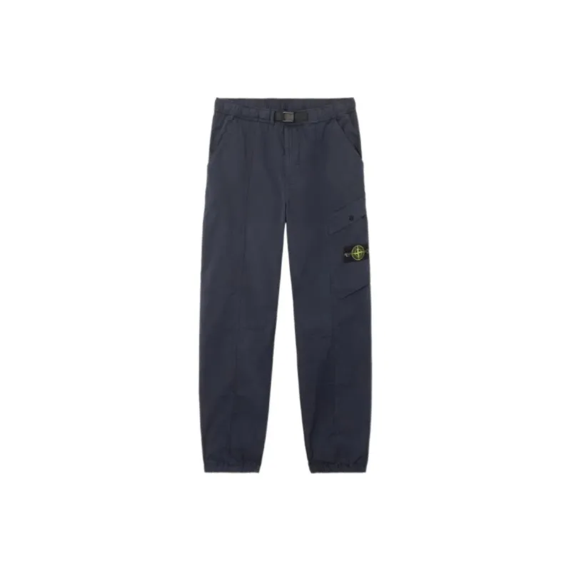 STONE ISLAND Logo Patch Tapered-Leg Trousers-0