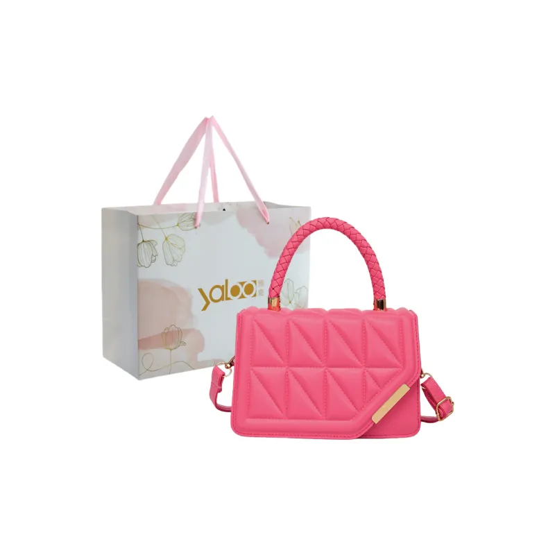 Yalu PU Crossbody One Shoulder Handbag Women's Black/Ecru/Rose Red/Khaki-10