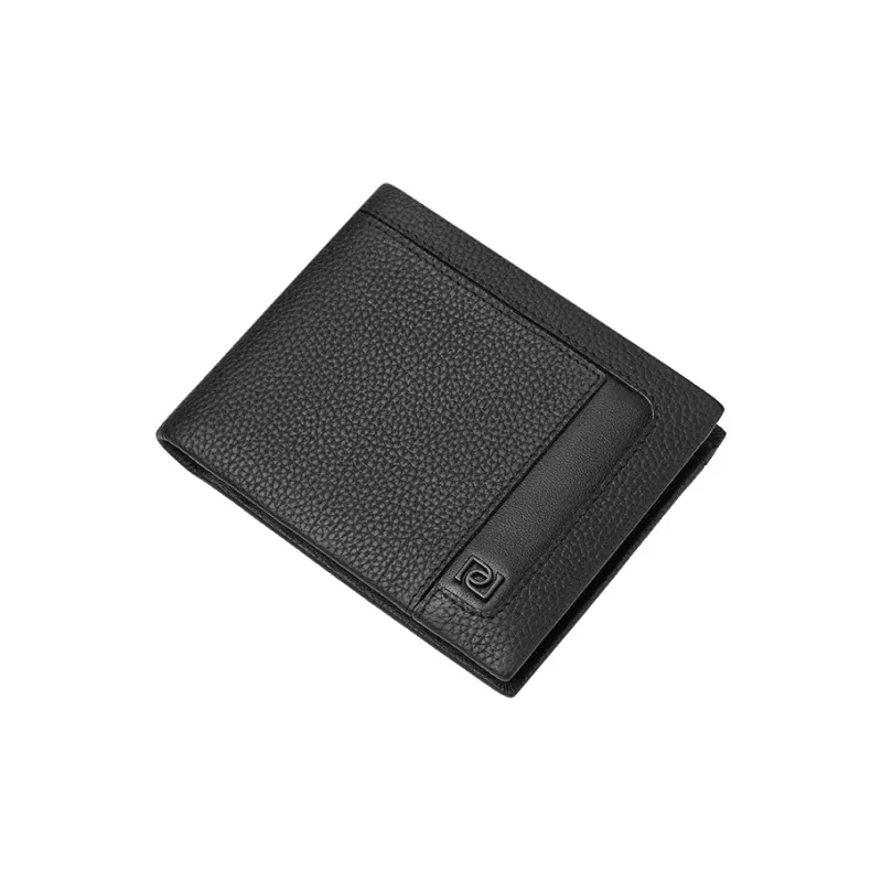 PIERRE CARDIN Cow Leather Card Holder Men's Black-5