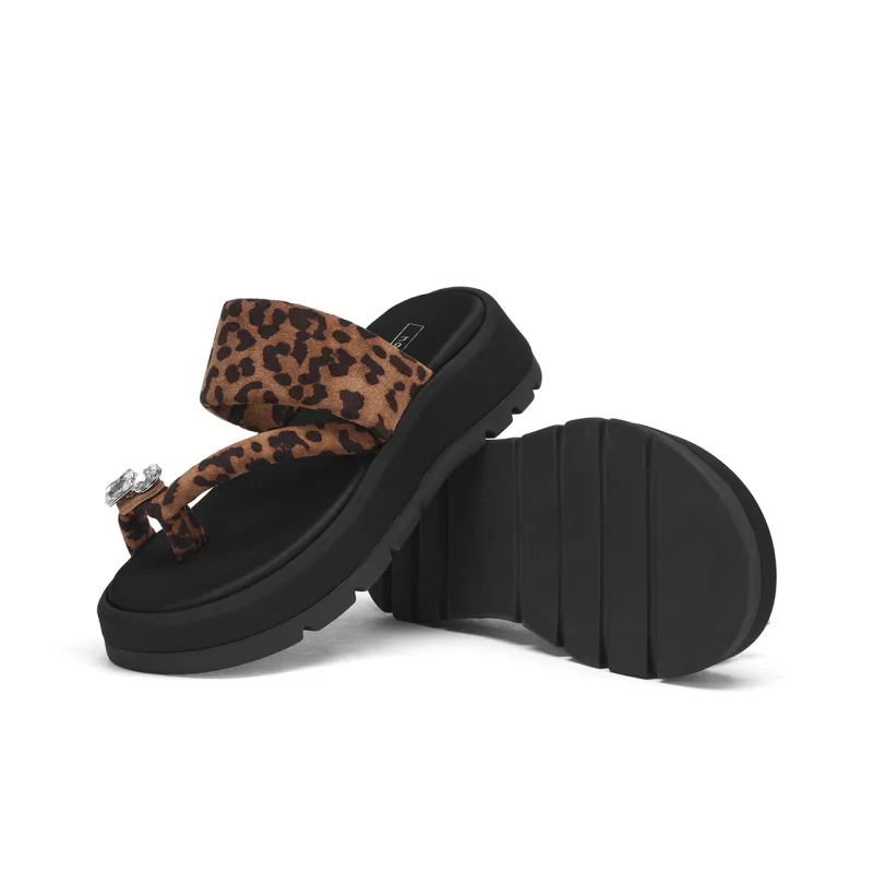 Hotwind Vintage Leopard Series Slip Resistant Flip Flops Unisex-9