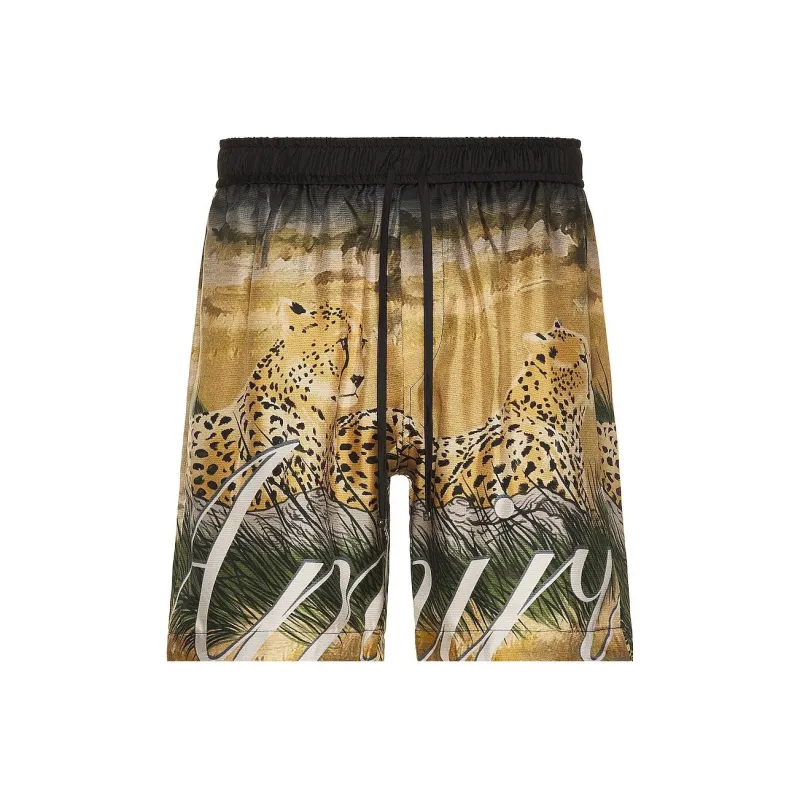 AMIRI Cheetah-print Silk Shorts-0