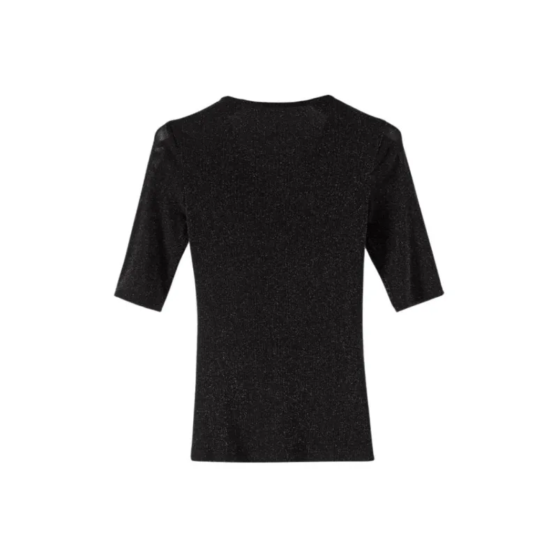 Late White T Shirt Women's Black-1