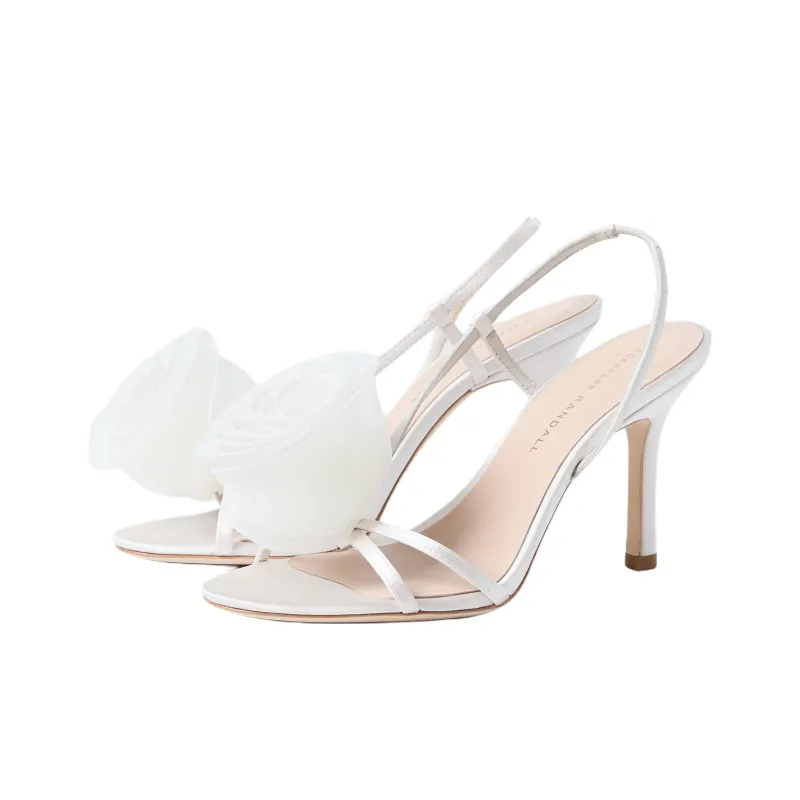Loeffler Randall Steph Cream One Strap Sandals 8.8cm Women's White-2