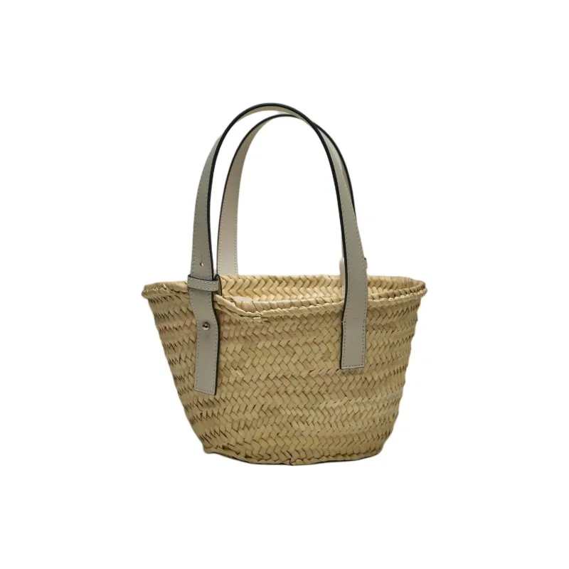 LOEWE Palm Leaf Basket Bag Handbag Women's Natural Beige & White-2