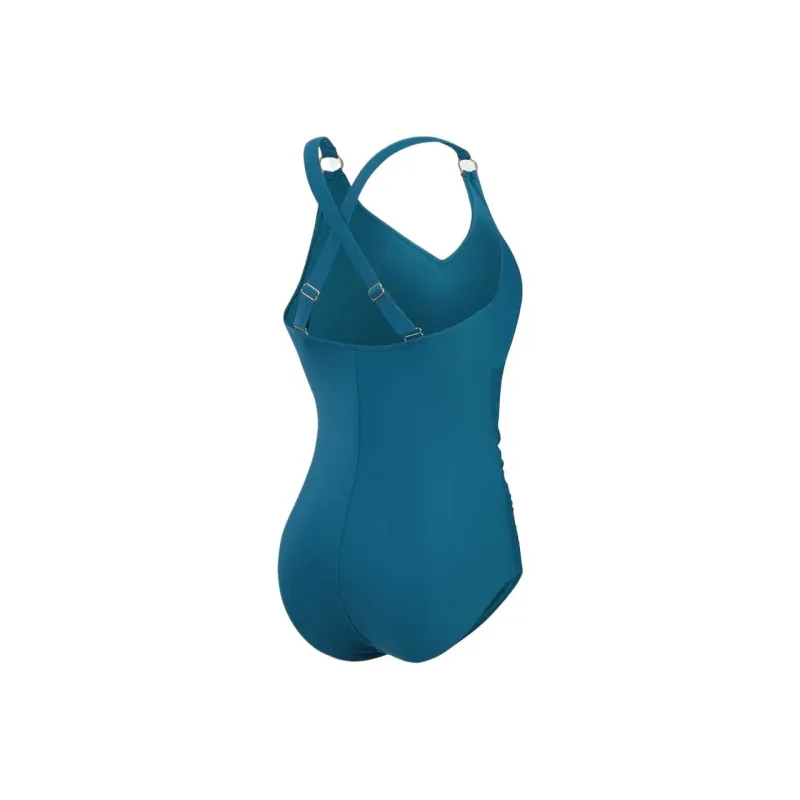 Speedo Shaping V Neck One Piece Green One piece Swimsuit Women's-1