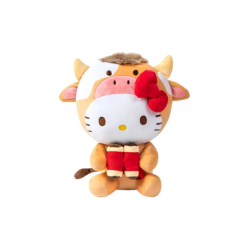 Sanrio Liuo/Hello Kitty Hello Kitty, Ox Year Collection Dolls Plush Doll 11cm Height-0
