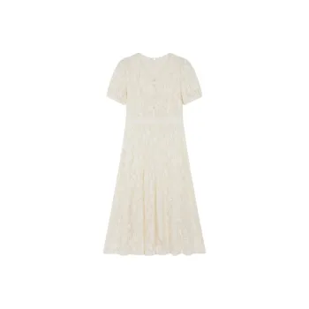 Mo Han Yi Mei Short Sleeved Dress Women's Raw White