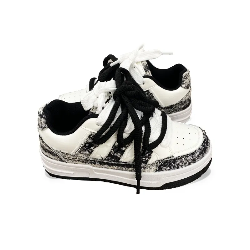 XLAIII Slip Resistant, Abrasion Resistant, Breathable Low Top Skateboard Shoes Unisex White Black-3