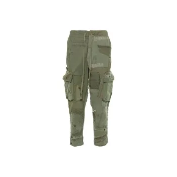 GREG LAUREN Patchwork design Cotton Trousers