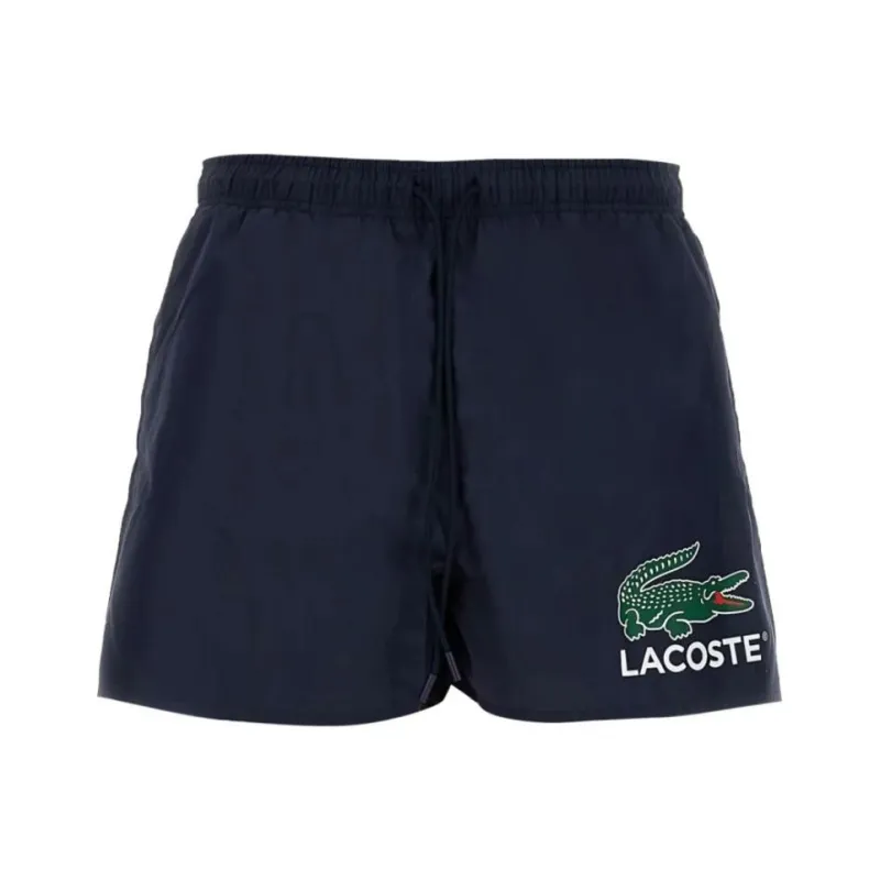 LACOSTE Logo Printed Drawstring Swim Shorts-0