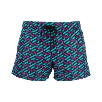 VERSACE Geometric Print Swim Shorts