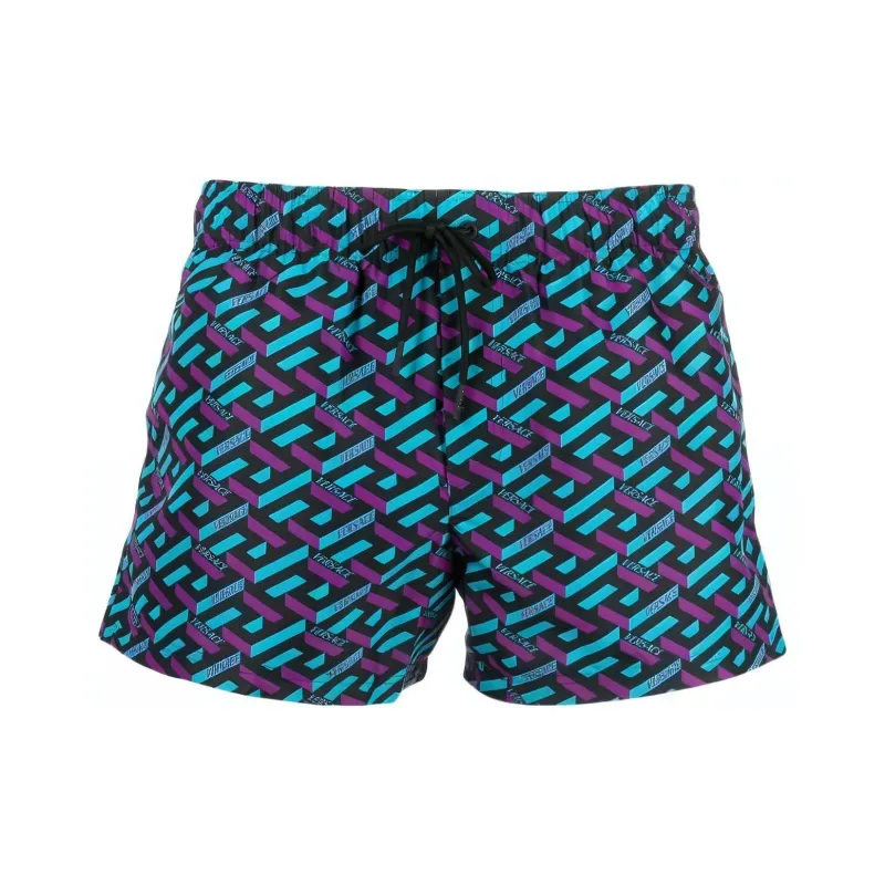 VERSACE Geometric Print Swim Shorts-0