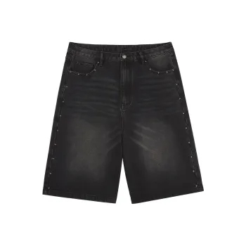 LOOKUN Denim Shorts Unisex Black