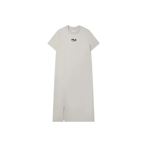 FILA MILANO Collection SS25 Short Sleeved Dress Women's Monotone Gray GY