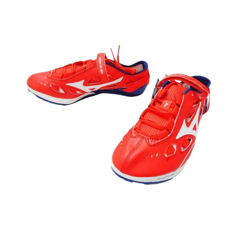 Mizuno Slip Resistant Support Functionality Red Track And Field Shoes Unisex Low Top-3