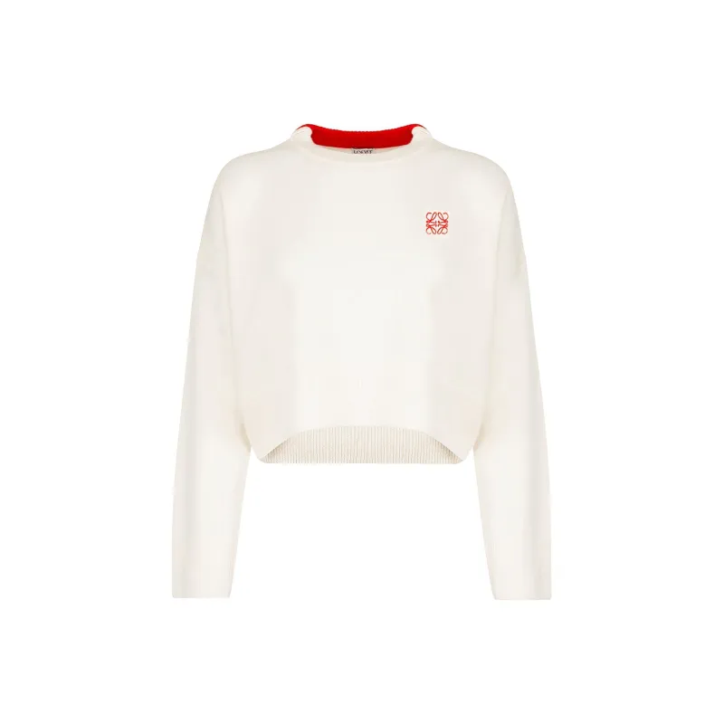LOEWE Loose Fit Sweater Women's White-0