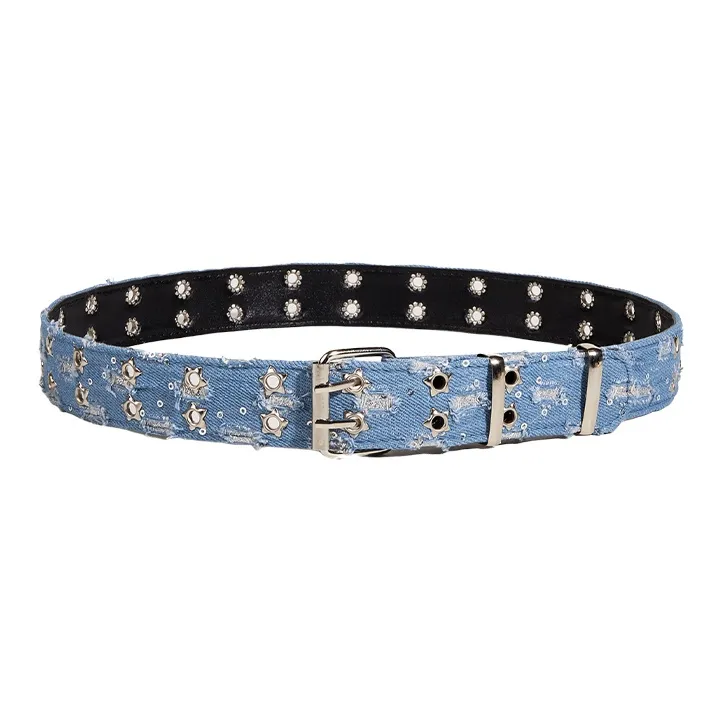 ASTAR HADES Denim Leather Belts Unisex 3 4cm-1