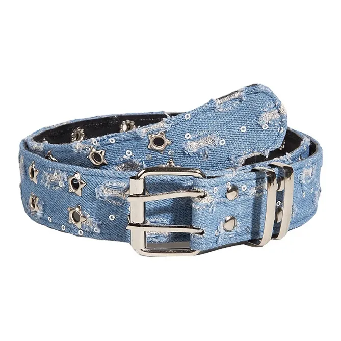 ASTAR HADES Denim Leather Belts Unisex 3 4cm-0
