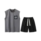 Clothing Set (Dark Gray Top+Black Pants)