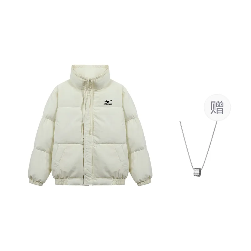 Mizuno Puffer Jacket Unisex Ecru With Necklace-0