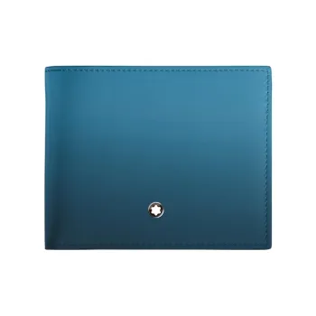 MONTBLANC Meisterstuck Leather Wallet Men's Ink Smoky Blue