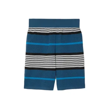 Burberry SS23 Men's Stripe Print Nylon Shorts Navy