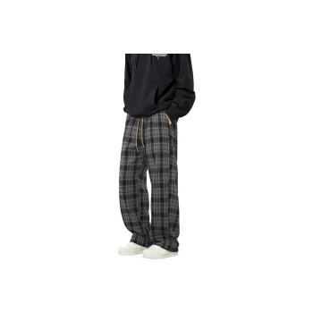 CREAZIONI LA FANTASIA E MOBILE Casual Pants Unisex Black Coffee Plaid
