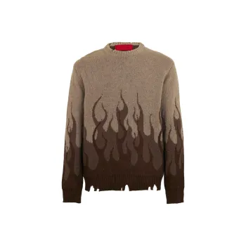 Vision Of Super Flame Intarsia Distressed Jumper