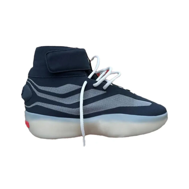 Fear Of God x Adidas Cushioned Slip-Resistant High-Top Basketball Shoes Unisex Black Gray-1