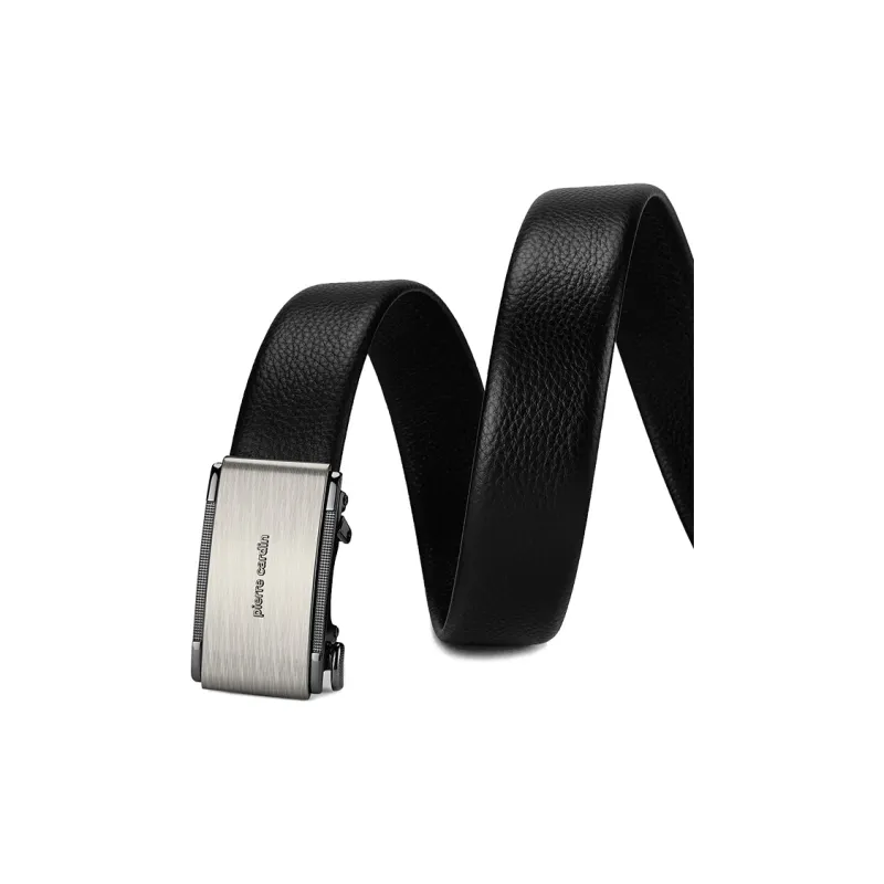 PIERRE CARDIN Top Grain Cow Leather Belts Men's Black 3.5cm-6
