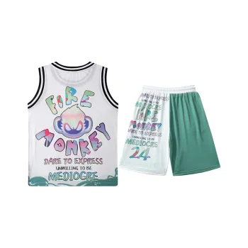 FireMonkey Basketball Suit Unisex White+Green