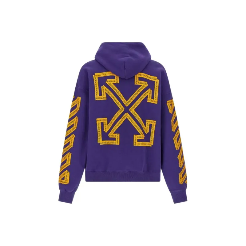 OFF WHITE Logo Printed Drawstring Hoodie-1
