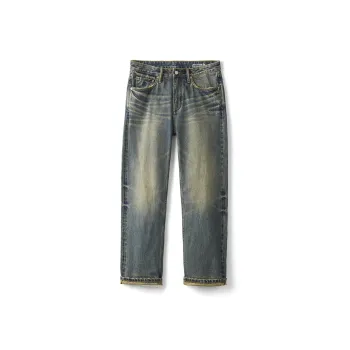 SIMWOOD Jeans Men Washed Nostalgic Blue
