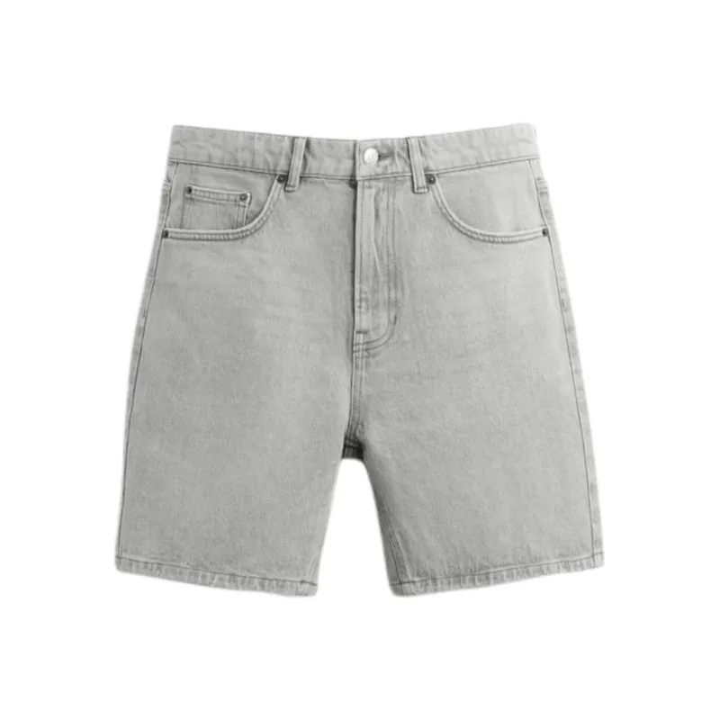 ZARA Denim Shorts Men Gray-0