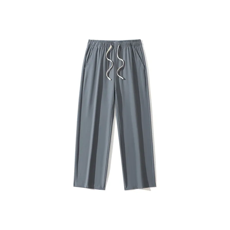 American Sports Solid Color Preppy Style, Plus Size Loose Fit, Quick Dry Soft Casual Pants Unisex-11
